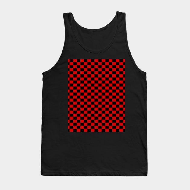 Checkered Red And Black Tank Top by DragonTees